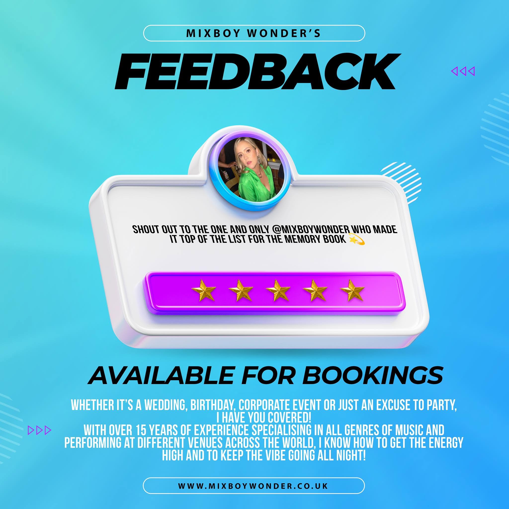 Five-star feedback artwork